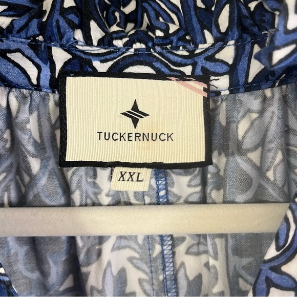 Tuckernuck XXL Crawford Dress Blue White Floral Ruffle Mini - Picture 2 of 8